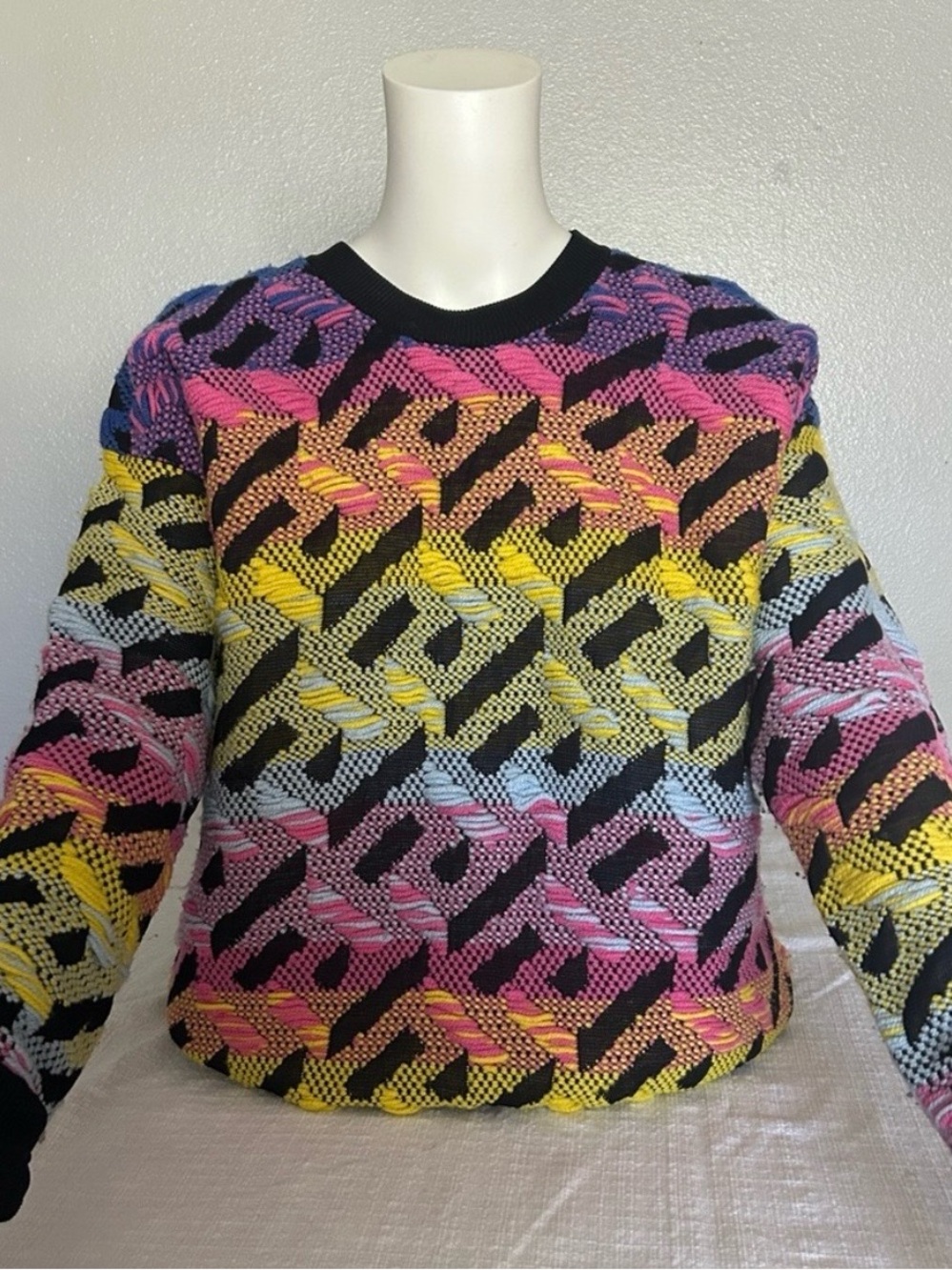 Authentic Versace La Greca Rainbow Knit Sweater IT 38